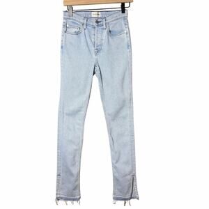 Cotton Citizen Split Skinny Leg Light Wash Button Fly Women’s Size 24